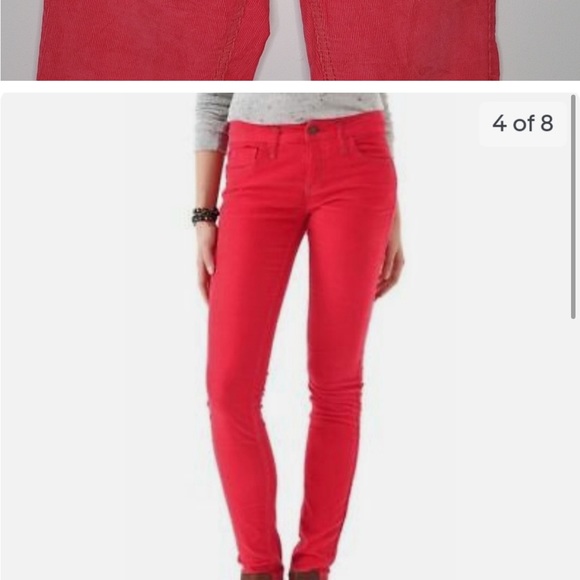 Free People Women's Hot Pink Skinny Corduroy Pants - Picture 2 of 4